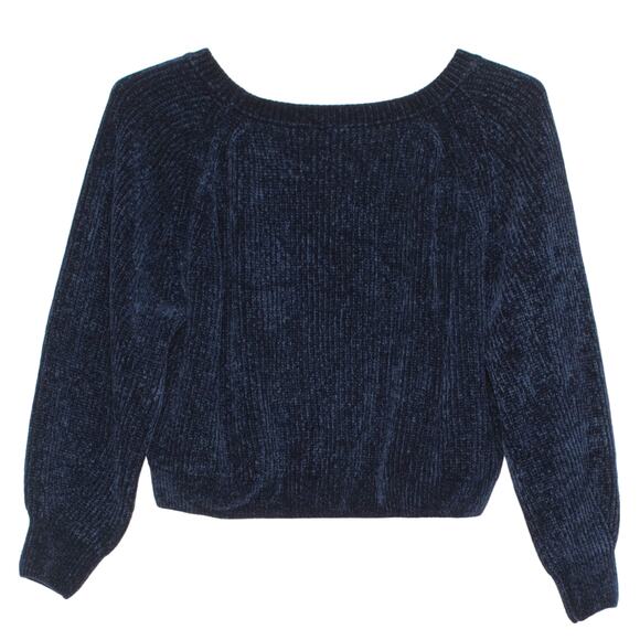 Victorias Secret Sweater Chenille Cozy Minimalist Casual Grunge Goth Blue XL LB - Picture 2 of 6